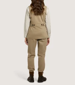 Women's Summer Cotton Sporting Vest In Dark Taupe