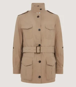 Women's Summer Dry Wax Safari Jacket In Taupe