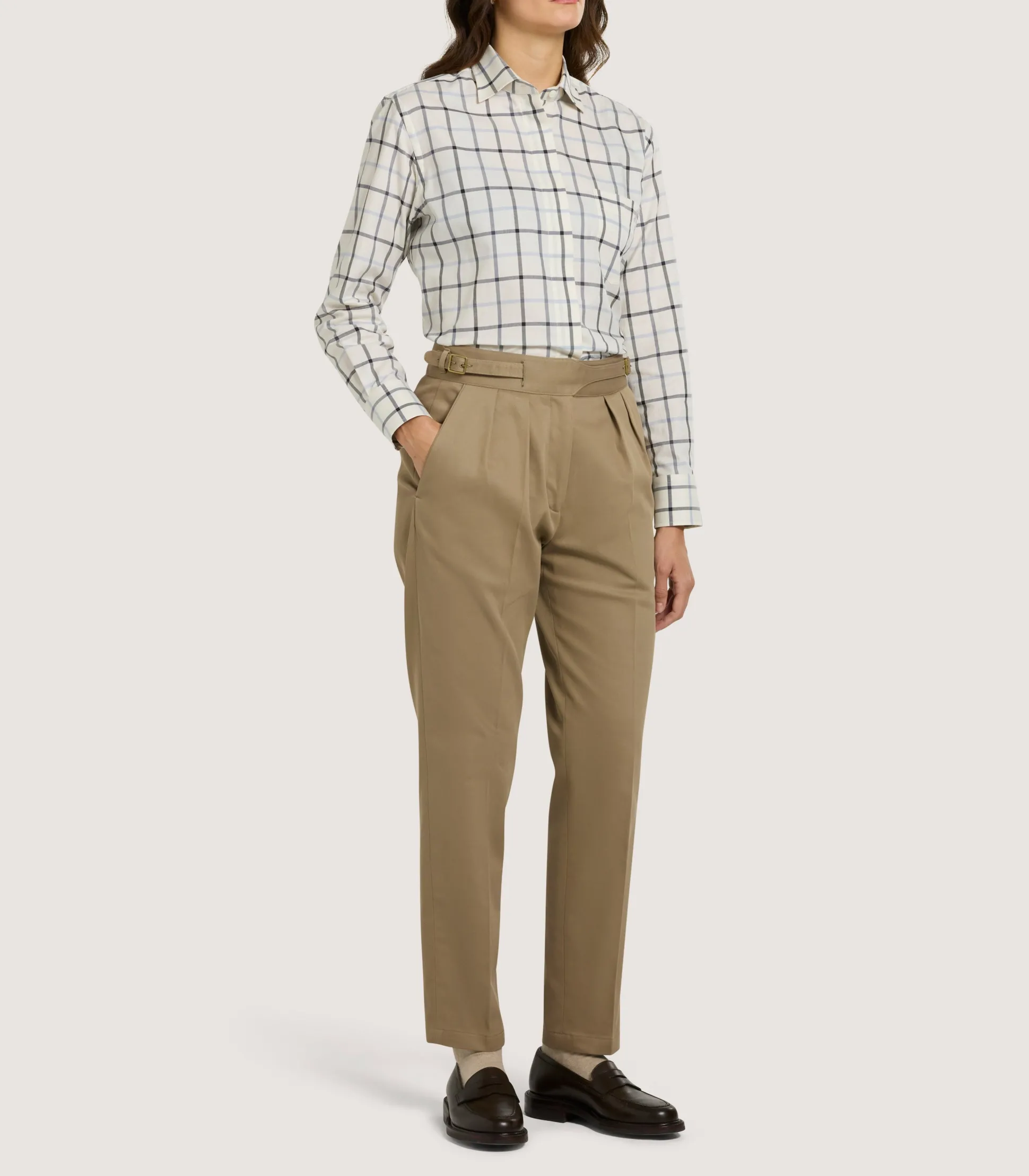 Women's Summer Sporting Windowpane Shirt In Blue