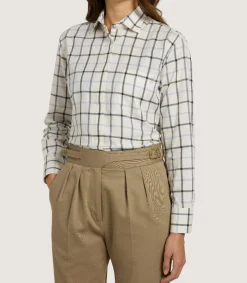 Women's Summer Sporting Windowpane Shirt In Blue