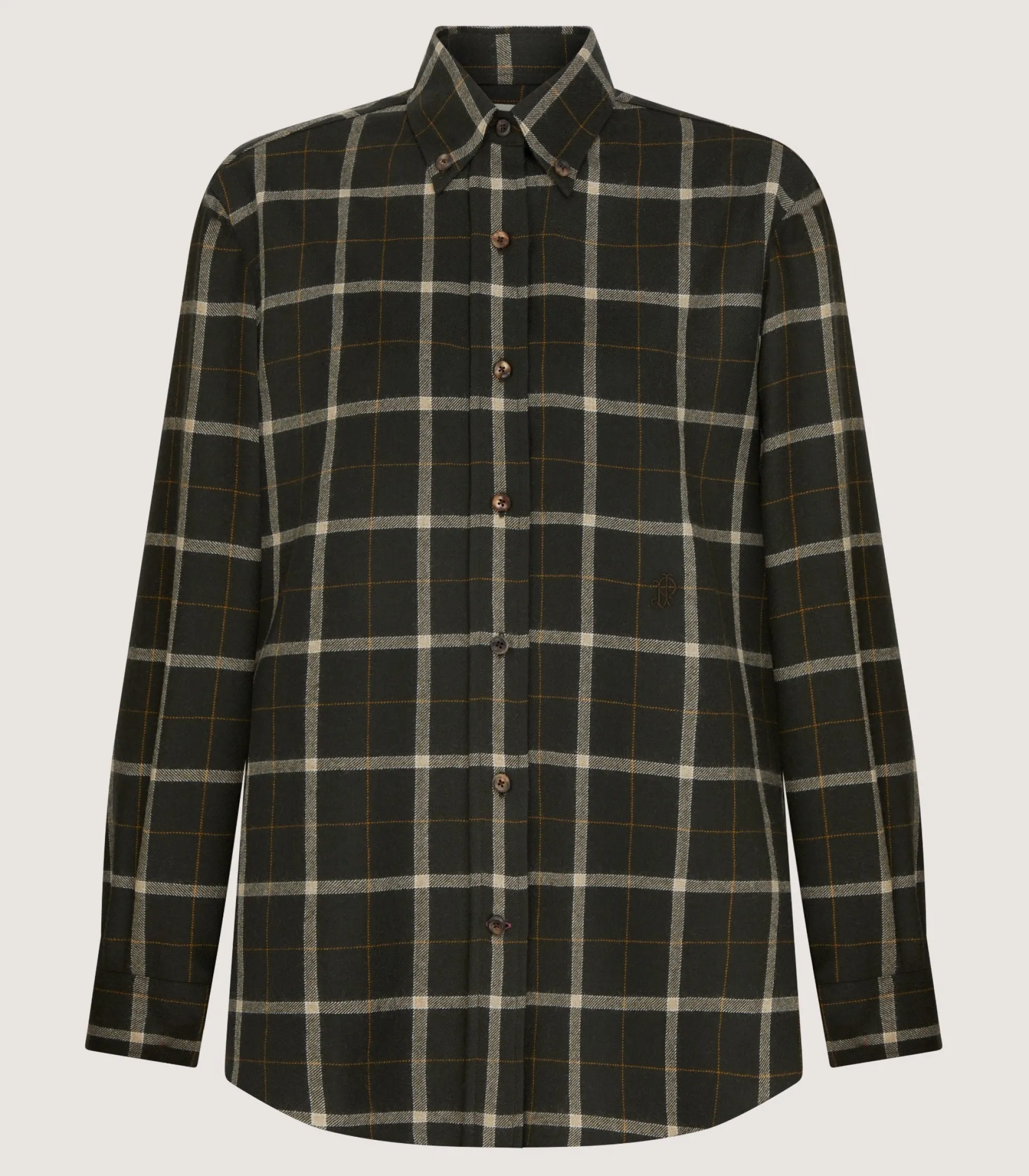 Women's Tartan Button Down Shirt in Dark Olive