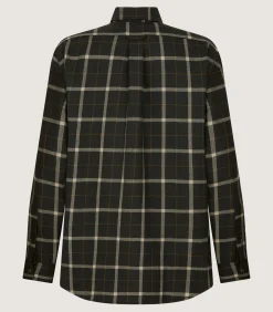 Women's Tartan Button Down Shirt in Dark Olive