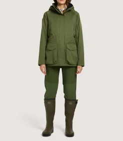 Women's Technical Lancashire Field Coat in Moss Green