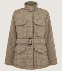 Women's Tweed Belted Jacket in Maree