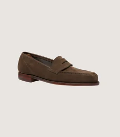 Women's Unlined Suede Penny Loafers With Superflex Leather Sole