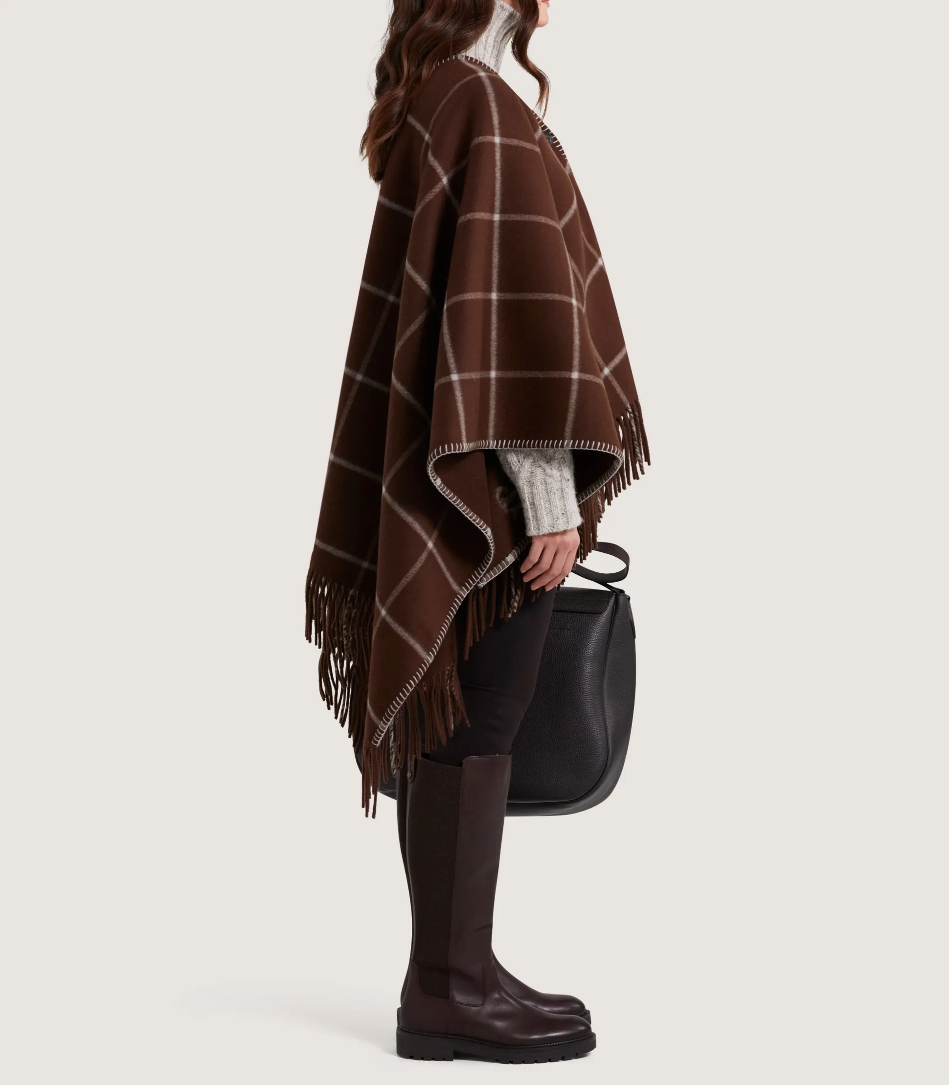 Women's Welbeck Poncho in Chocolate
